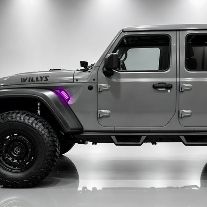 RGB LED Fender Vent Lights for Jeep Wrangler JL Jeep Gladiator JT 2018-2023