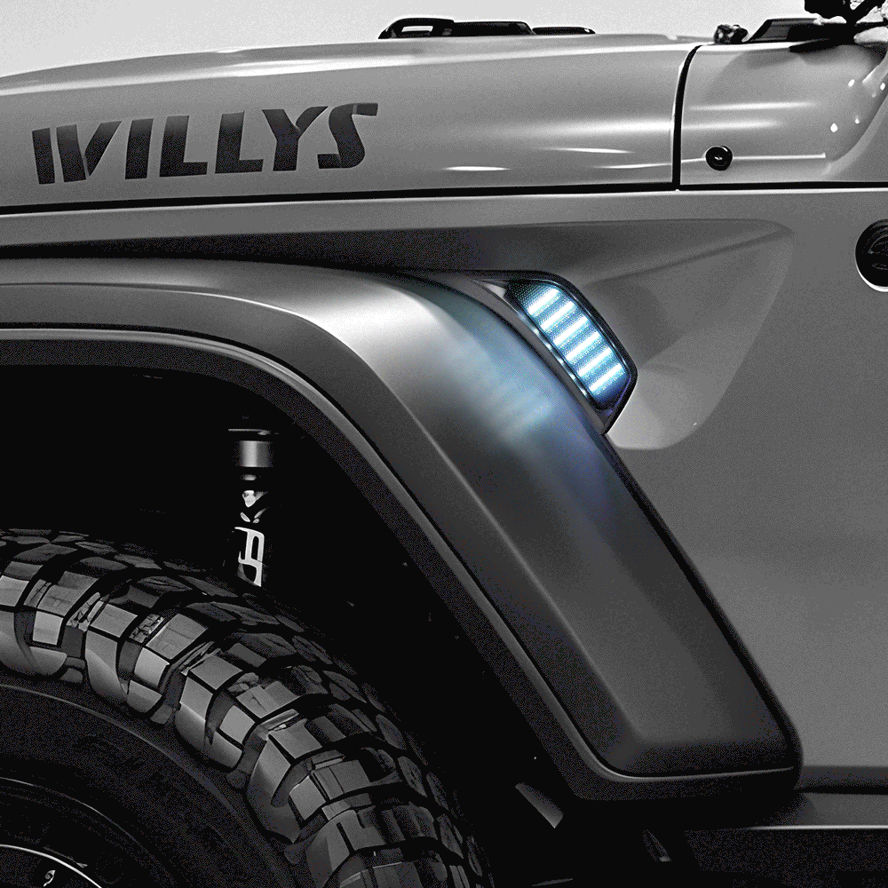 RGB LED Fender Vent Lights for Jeep Wrangler JL Jeep Gladiator JT 2018-2023