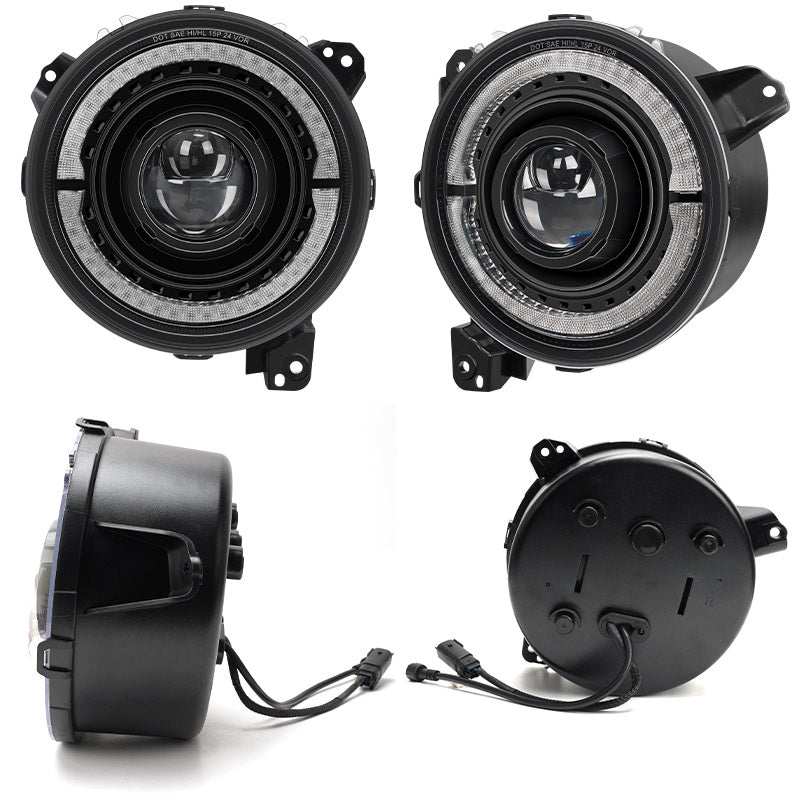 2018-2025 Jeep Wrangler & Gladiator JT RGB-W Halo Headlights with DOT Certification