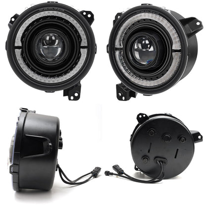 2018-2025 Jeep Wrangler & Gladiator JT RGB-W Halo Headlights with DOT Certification