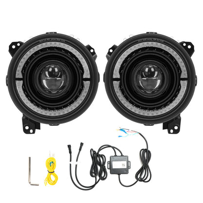 2018-2025 Jeep Wrangler & Gladiator JT RGB-W Halo Headlights with DOT Certification
