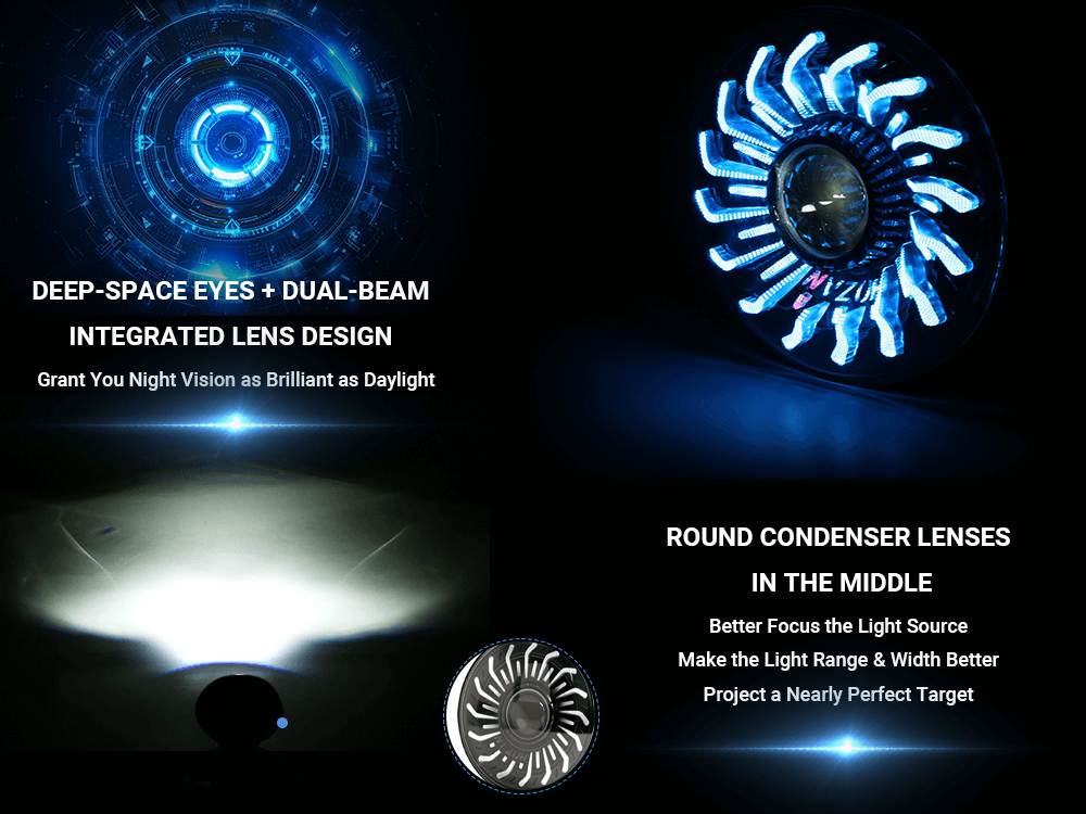 5.75'' RGB LED headlight for Harley Dyna and Sportster