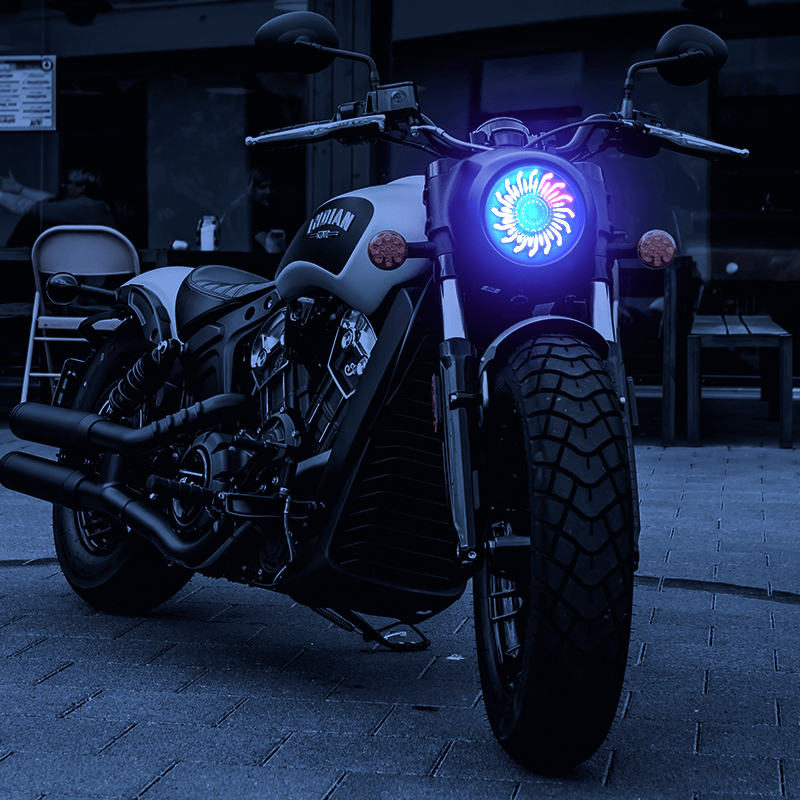 5.75'' RGB LED headlight for Harley Dyna and Sportster