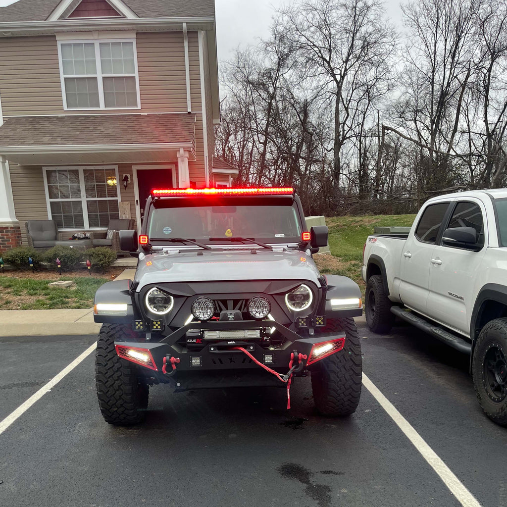 Jeep Wrangler JL 52 Inch RGB Light Bar + 2 Work Lights kit