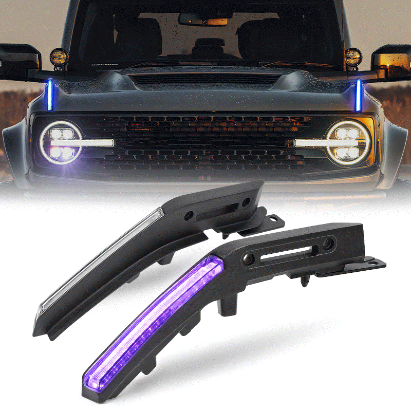 Bronco trail marker lights with multi-color