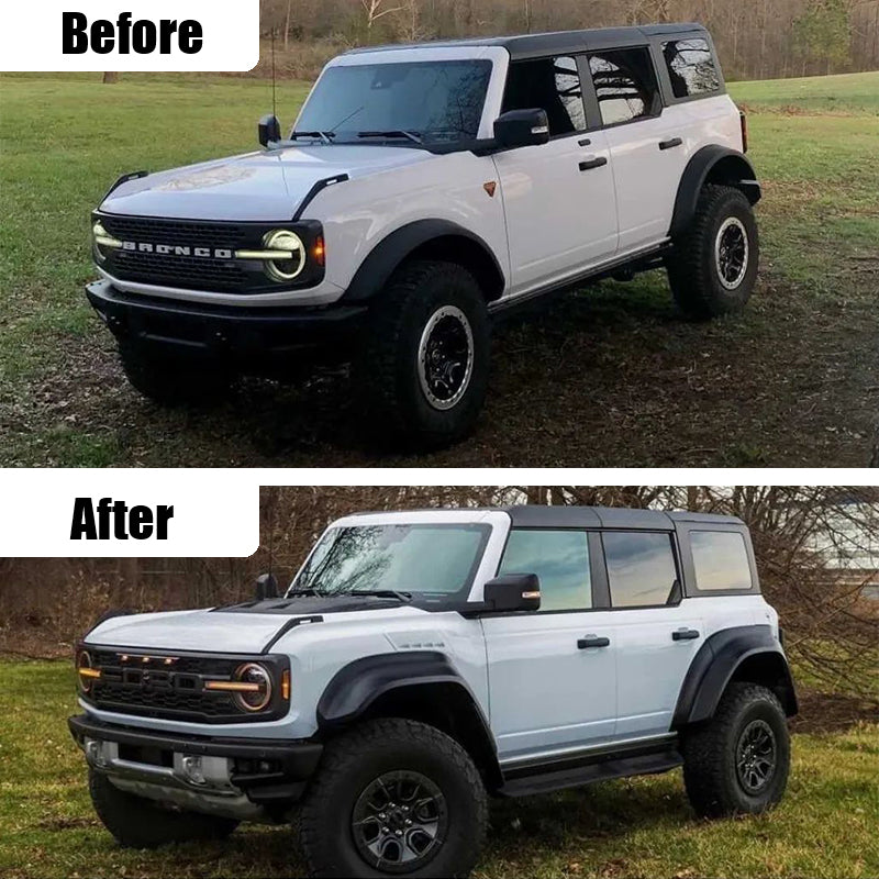 Front Grille With LED Amber Lights for 2021-Later Bronco Raptor