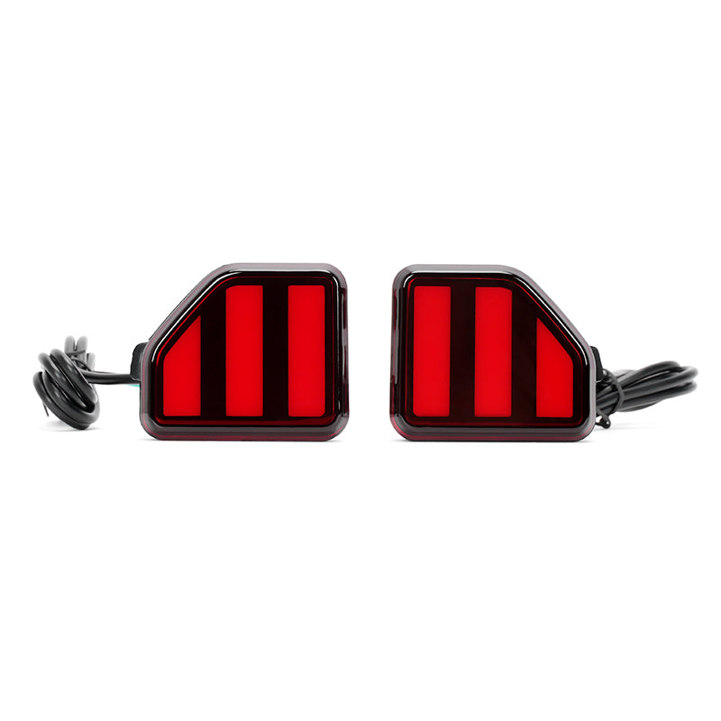 Rear Bumper LED Reflector Lights with Turn Signals and Brake Lights for 2018-2024 Jeep Wrangler JL