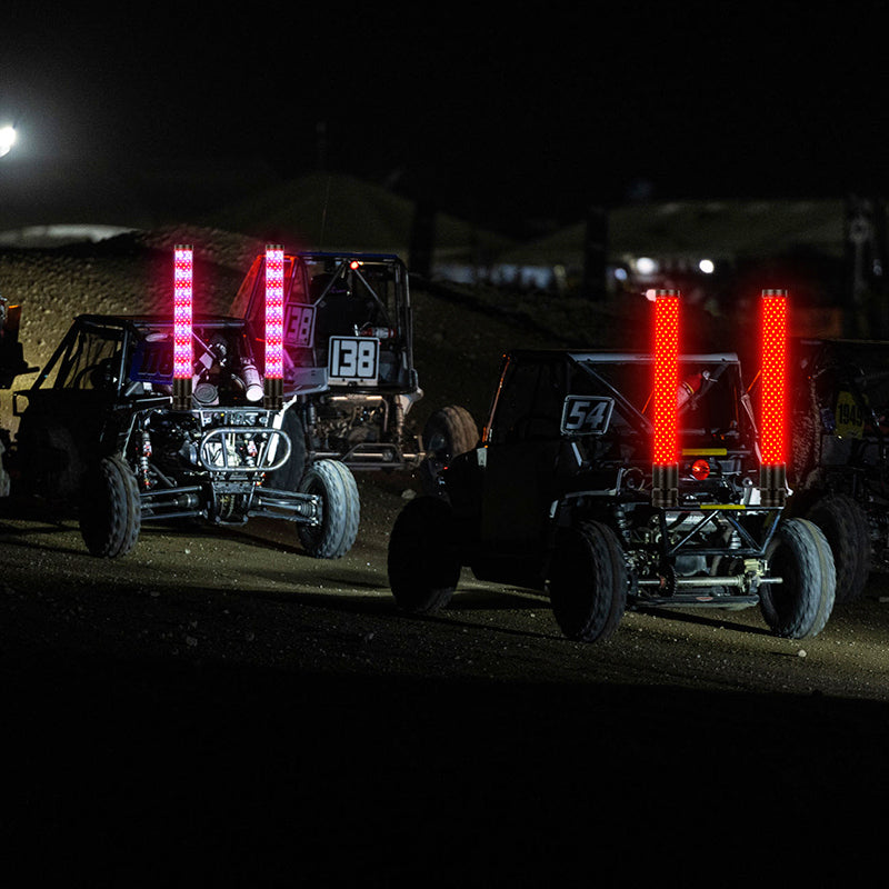 Whip light mounted on vehicle