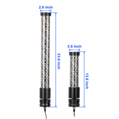 Detailed dimensions of the whip light