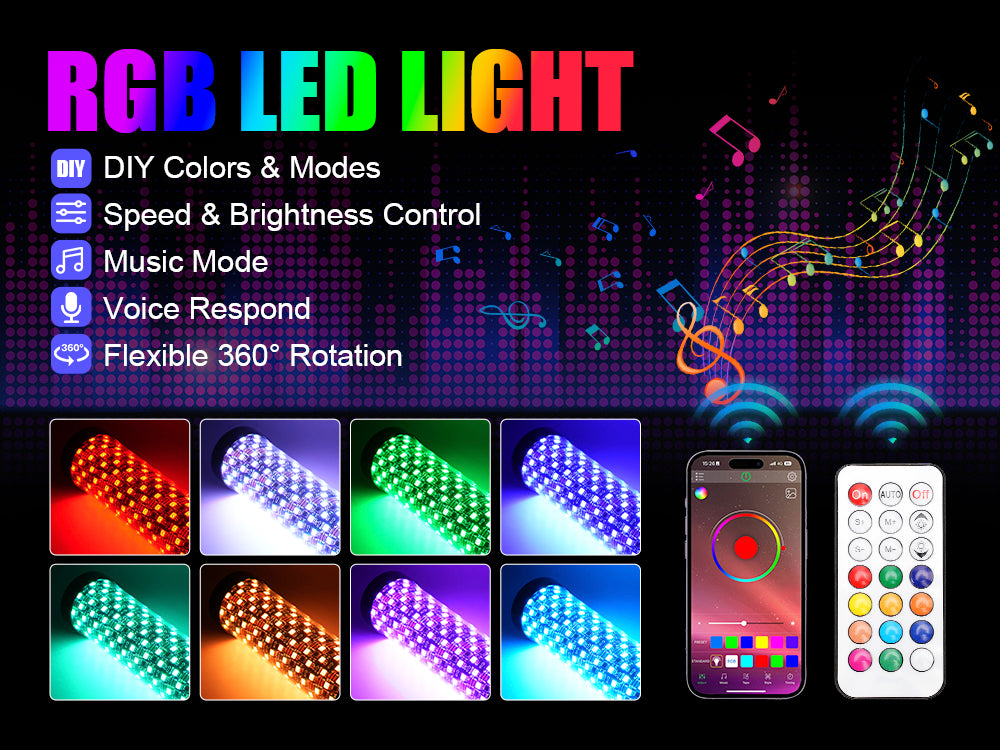 Attractive RGB atv led light whips