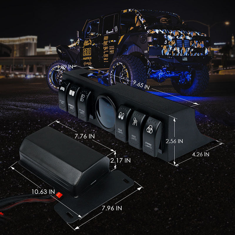 Jeep Wrangler JK 6 Gang Switch Panel Size