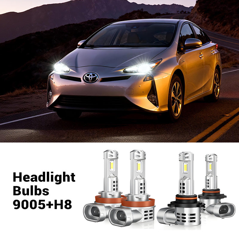Fit For 2010-2015 Toyota Prius H11 9005 LED Headlight Bulbs & H8 Fog Light Bulbs