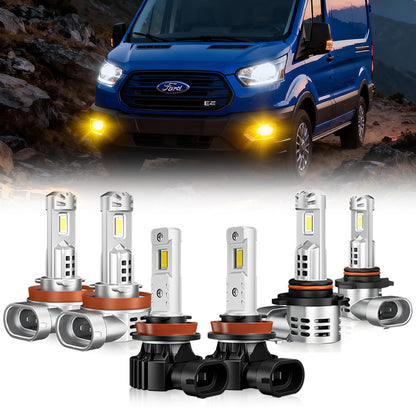 Fit For 2022-2023 Ford E-Transit H11 9005 LED Headlight Bulbs & Fog Light Bulbs
