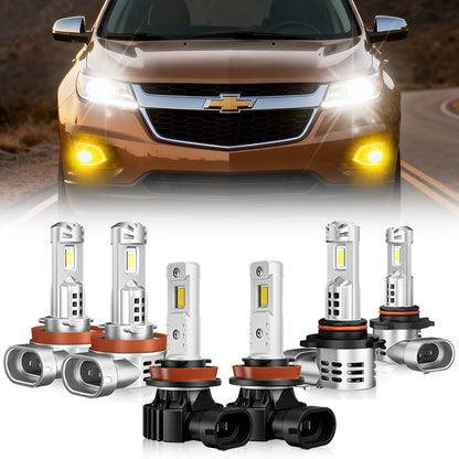 Fit For 2010-2015 Chevrolet Equinox H11 9005 LED Headlight Bulbs & H8 Fog Light Bulbs