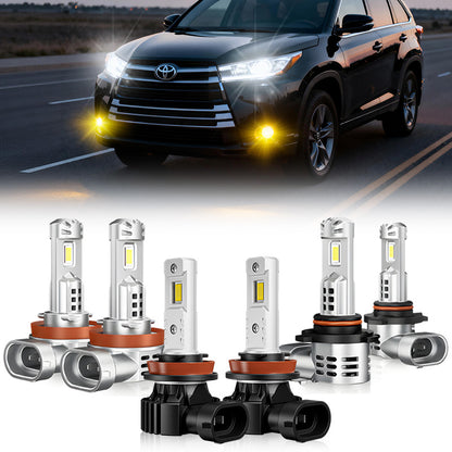 Fit For 2017-2019 Toyota Highlander H11 9005 LED Headlight Bulbs & H8 Fog Light Bulbs
