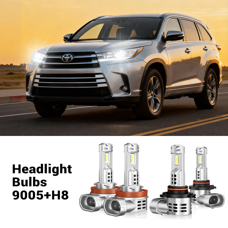 Fit For 2017-2019 Toyota Highlander H11 9005 LED Headlight Bulbs & H8 Fog Light Bulbs