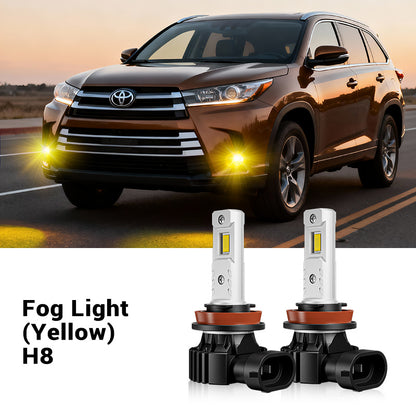 Fit For 2017-2019 Toyota Highlander H11 9005 LED Headlight Bulbs & H8 Fog Light Bulbs