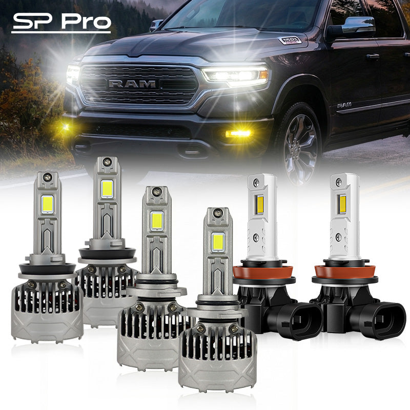 130W 13000LM 9005 H8 LED Headlight Fog Light Bulbs For 2019-2024 Ram 1500 | SP Pro Series