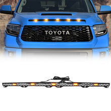 Inserto de malla de rejilla tipo cuchara con luces LED ámbar para Toyota Tundra 2014-2021