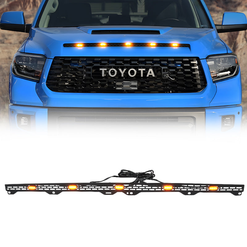 Scoop Grille Mesh Insert with Amber LED Lights for 2014-2021 Toyota Tundra