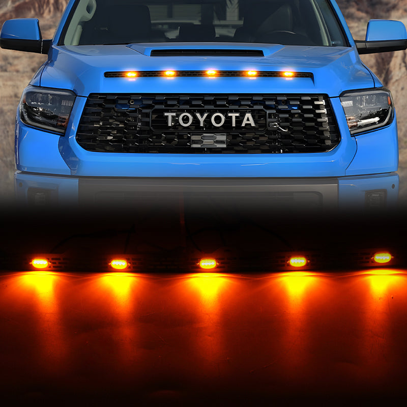 Scoop Grille Mesh Insert with Amber LED Lights for 2014-2021 Toyota Tundra
