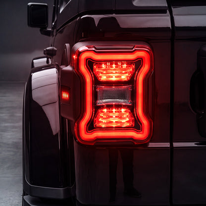 Smoked LED Tail Lights & Smoked LED 3rd Brake Light Compatible For 2018+ Jeep Wrangler JL