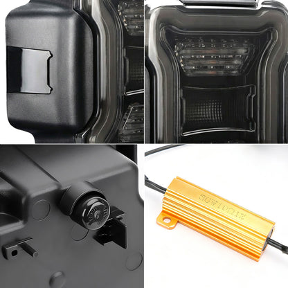 Smoked LED Tail Lights & Smoked LED 3rd Brake Light Compatible For 2018+ Jeep Wrangler JL