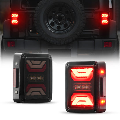 Smoked LED Tail Lights for Jeep Wrangler JK with High Visibility and Waterproof Design