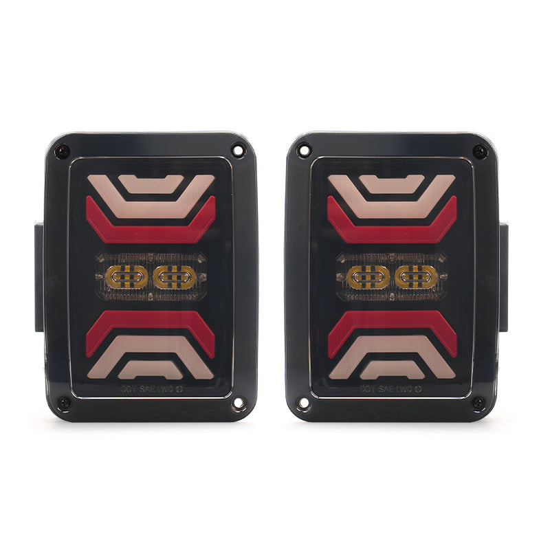 Smoked LED Tail Lights for Jeep Wrangler JK with High Visibility and Waterproof Design