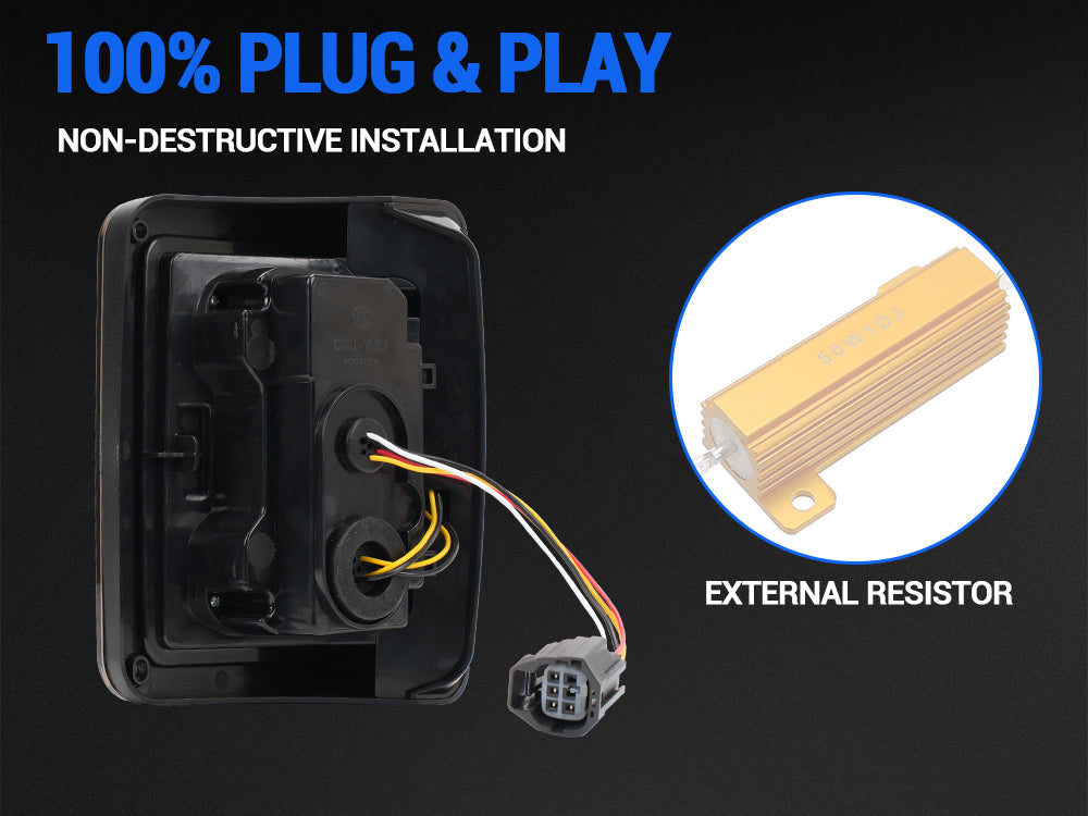 Smoked LED Tail Lights for Jeep Wrangler JK with High Visibility and Waterproof Design