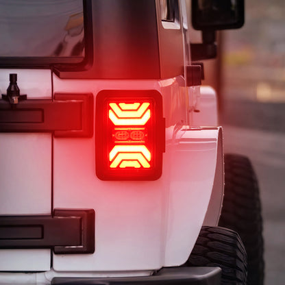 Smoked LED Tail Lights for Jeep Wrangler JK with High Visibility and Waterproof Design