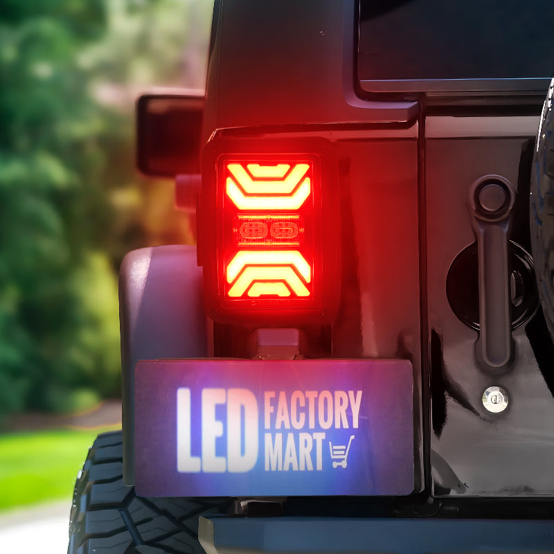 Smoked LED Tail Lights for Jeep Wrangler JK with High Visibility and Waterproof Design