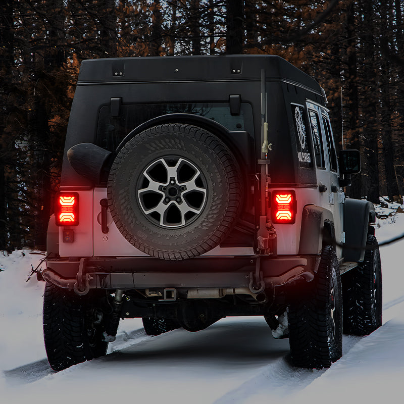 Smoked LED Tail Lights for Jeep Wrangler JK with High Visibility and Waterproof Design