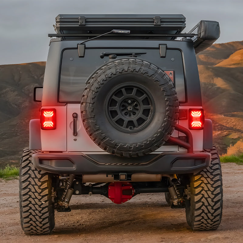 Smoked LED Tail Lights for Jeep Wrangler JK with High Visibility and Waterproof Design