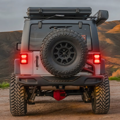 Smoked LED Tail Lights for Jeep Wrangler JK with High Visibility and Waterproof Design