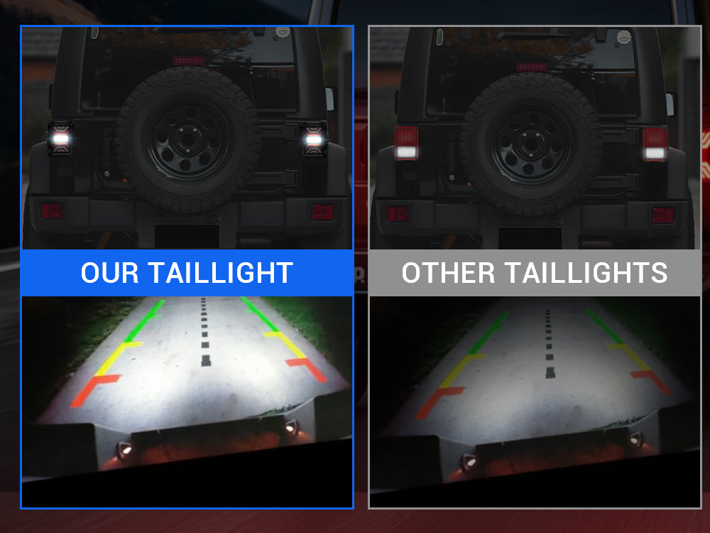 Smoked LED Tail Lights for Jeep Wrangler JK with High Visibility and Waterproof Design