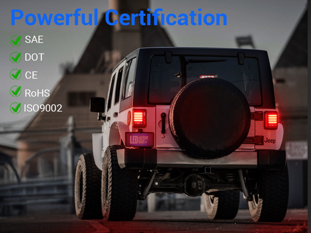 Certified Quality Assurance for Jeep JK tail lights