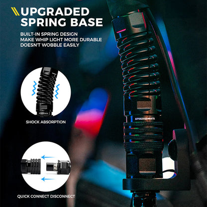 High-quality spiral LED whip light with spring base