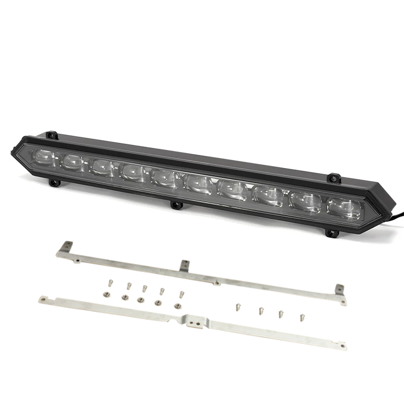 Front angle view of white LED light bar for 2022-2025 Toyota Tundra TRD Pro grille upgrade