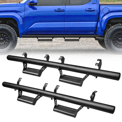 Heavy-Duty Anti-Slip Steel Black Side Step Running Boards for 2024-2025 Toyota Tacoma