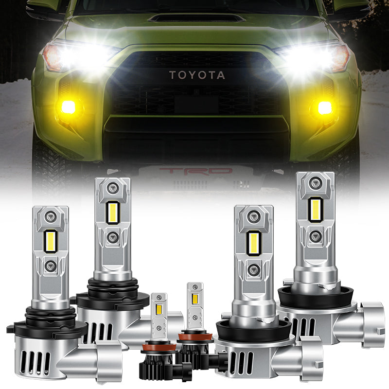 9005 H11 LED Headlight Bulbs & LED Fog Light Bulbs for 2010-Later Toyota 4Runner