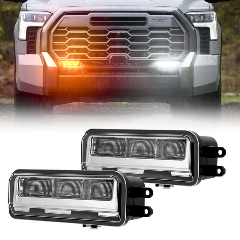 Bumper LED Fog Lights with Switch & Turn Signal for 2022-2025 Toyota Tundra
