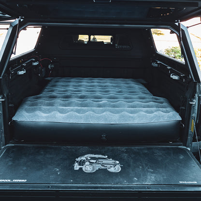 Truck Bed Air Mattress - Tundra Fit | Inflatable, Durable. Custom-fit inflatable air mattress for 5.5FT Toyota Tundra truck beds from 2000-2025, ideal for camping.