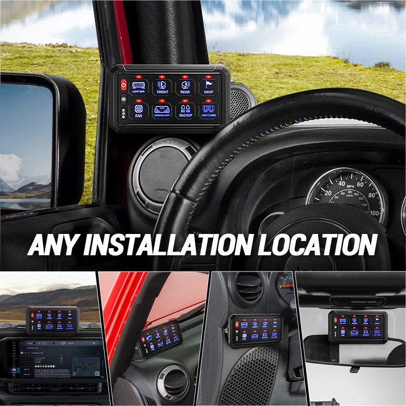 4 Control Modes Universal 8 Gang RGB Switch Panel for Off-Road & Truck