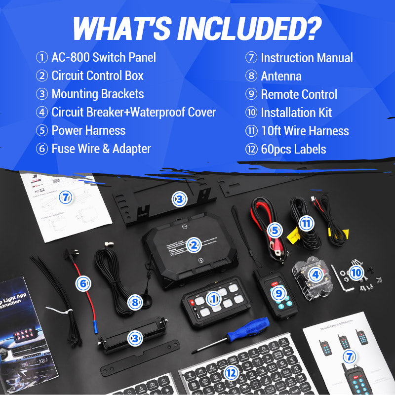 4 Control Modes Universal 8 Gang RGB Switch Panel for Off-Road & Truck