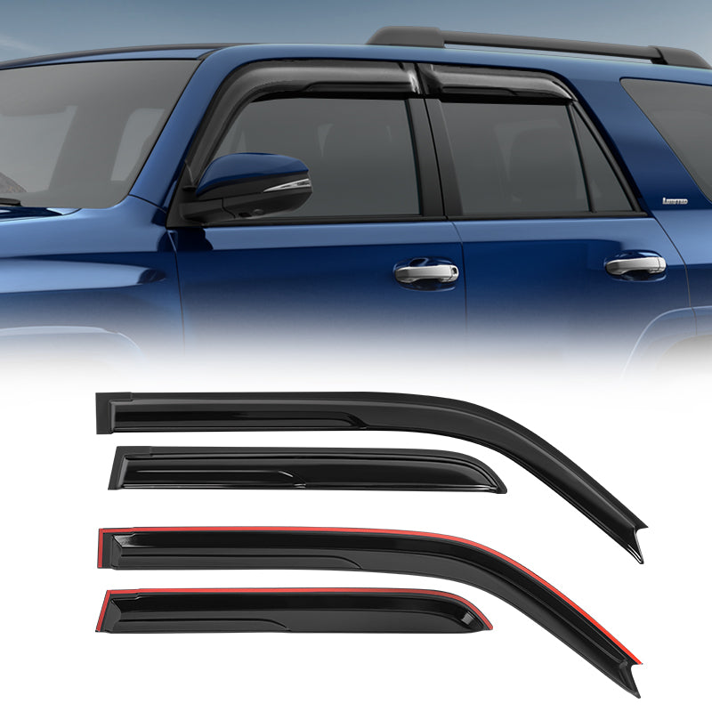 2016 Toyota 4Runner side window deflectors with black color