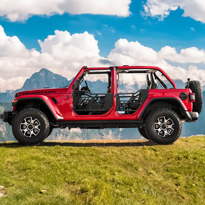 Jeep Half Tube Doors with Side View Mirror for 2018-2025 Wrangler JL Gladiator JT