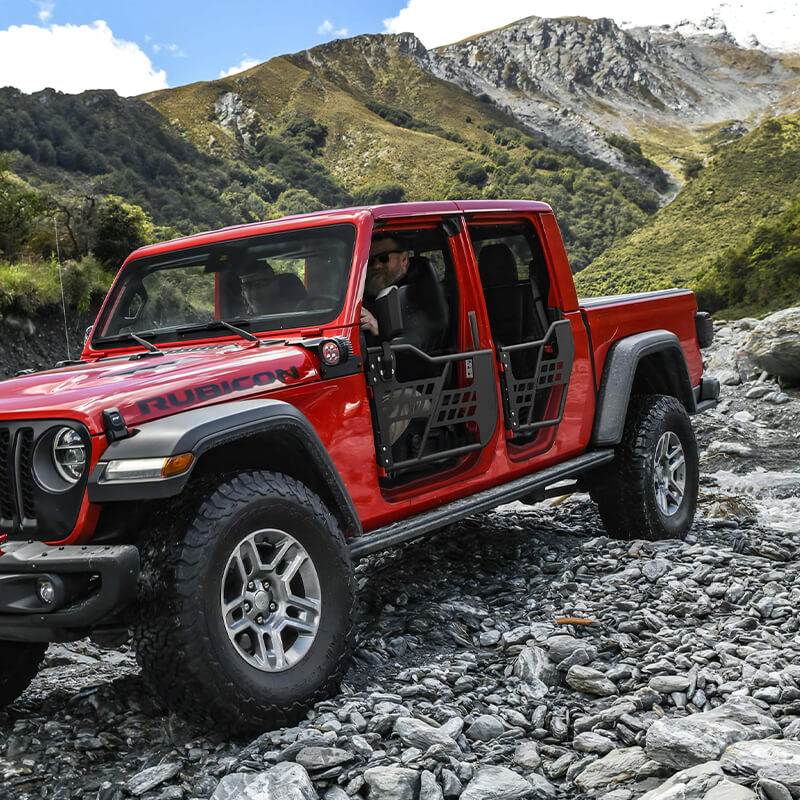 Jeep Half Tube Doors with Side View Mirror for 2018-2025 Wrangler JL Gladiator JT