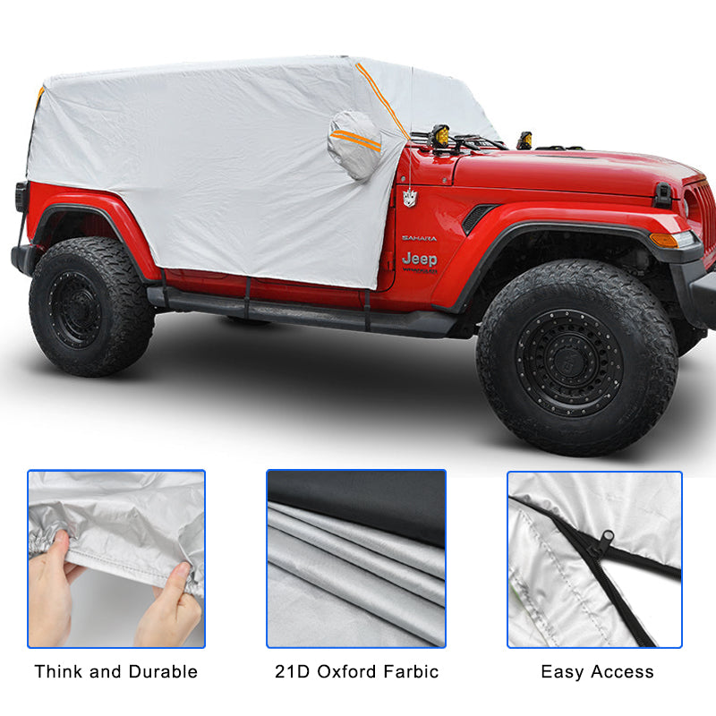 Silver Color 210D Oxford Cloth Full Door Cover for 2007-Later Jeep Wrangler 4 Door