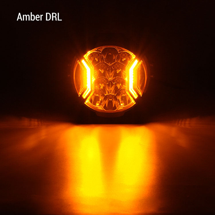 5 Inch Yellow Pod Lights with Amber DRL Universal